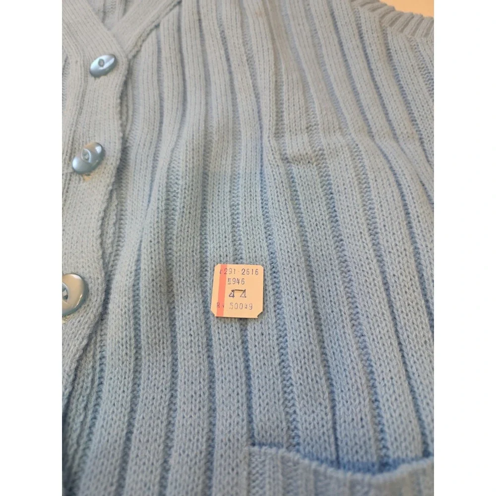Vintage Deadstock‎ Mademoiselle Knitwear Blue Acrylic Button Front Vest